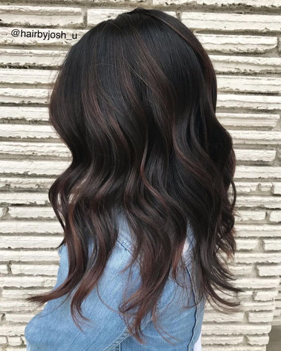 chocolate highlights on black hair