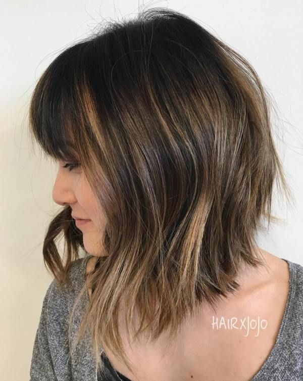 choppy bob haircut with bangs