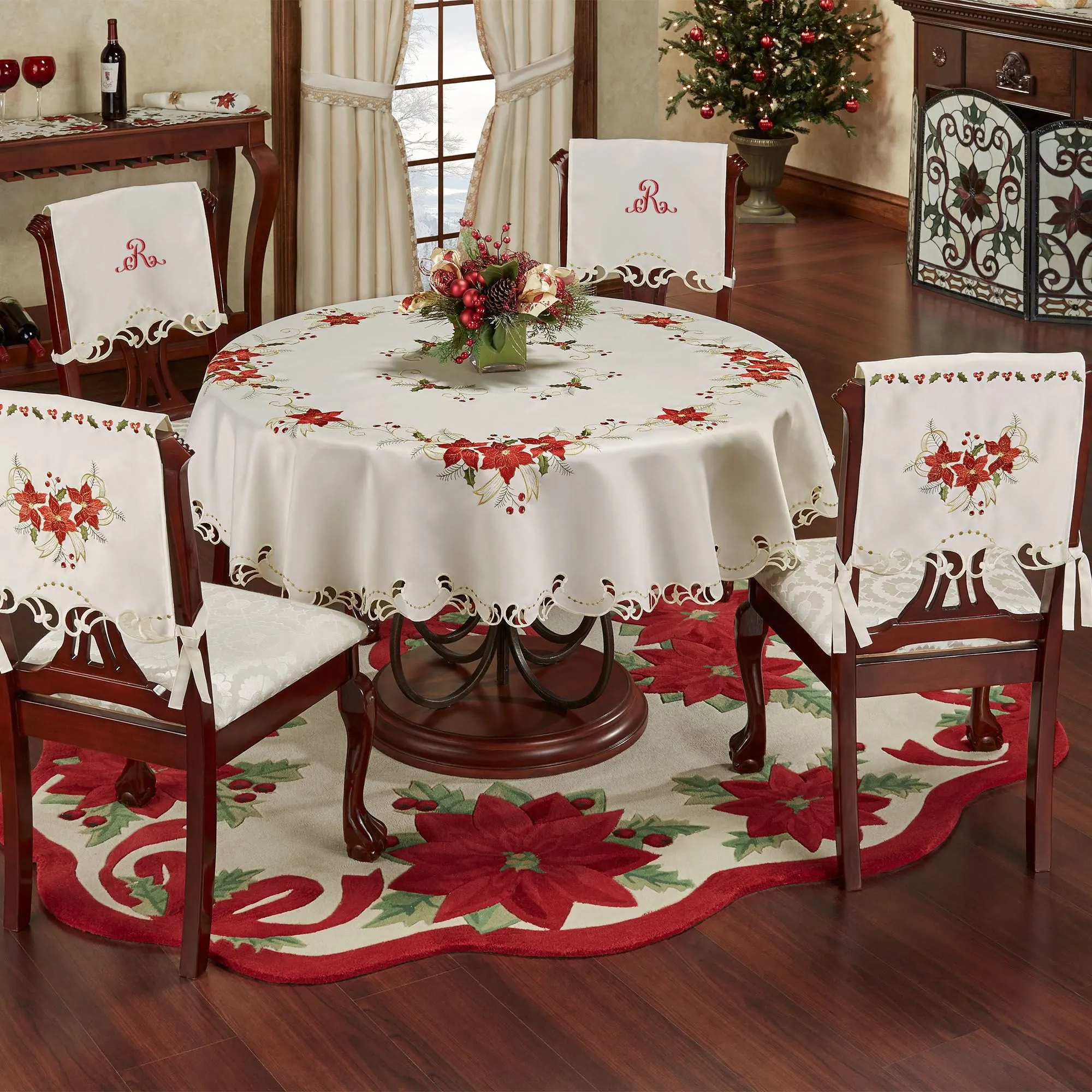 christmas round table cover