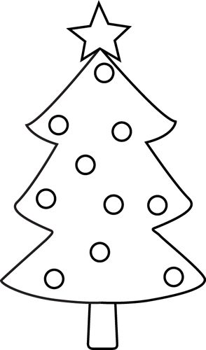 christmas tree clipart black and white