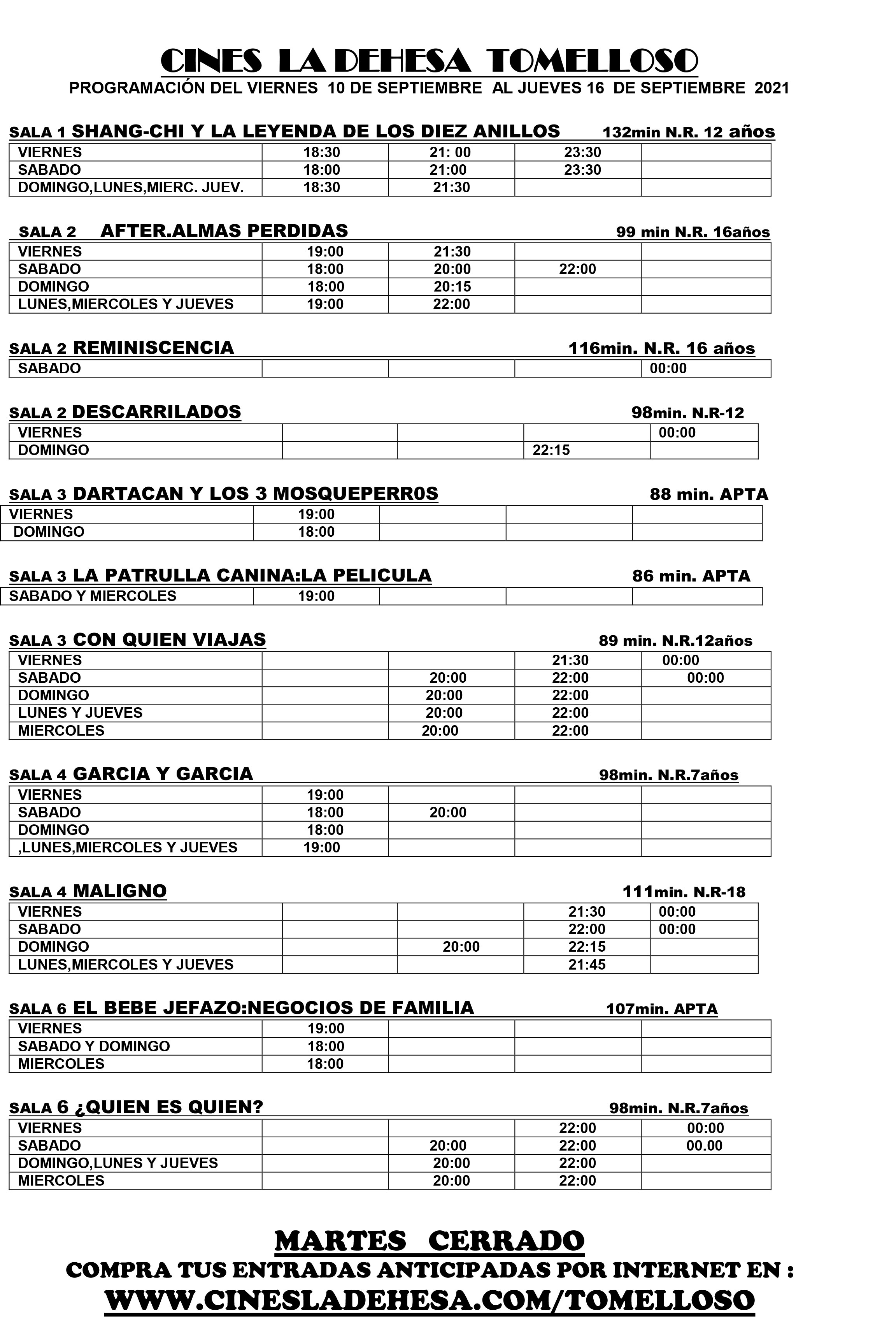 cine en tomelloso cartelera