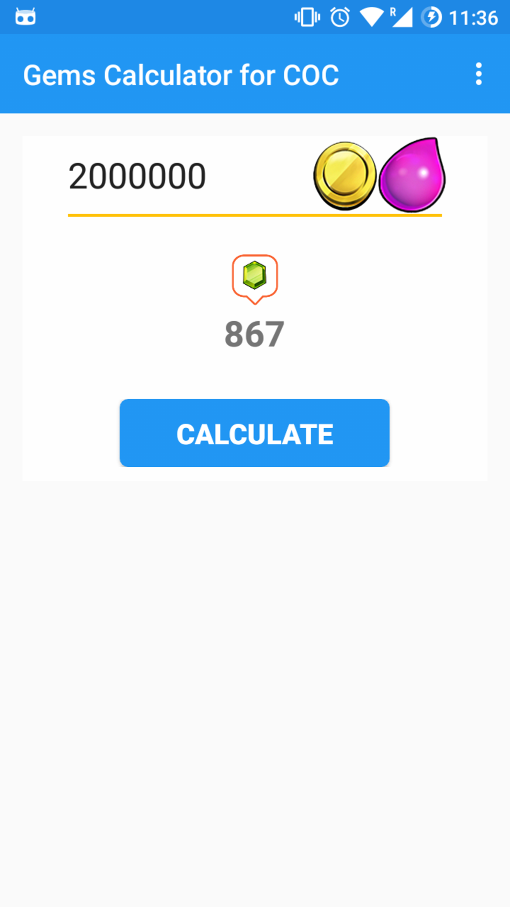 clash of clans gem calculator
