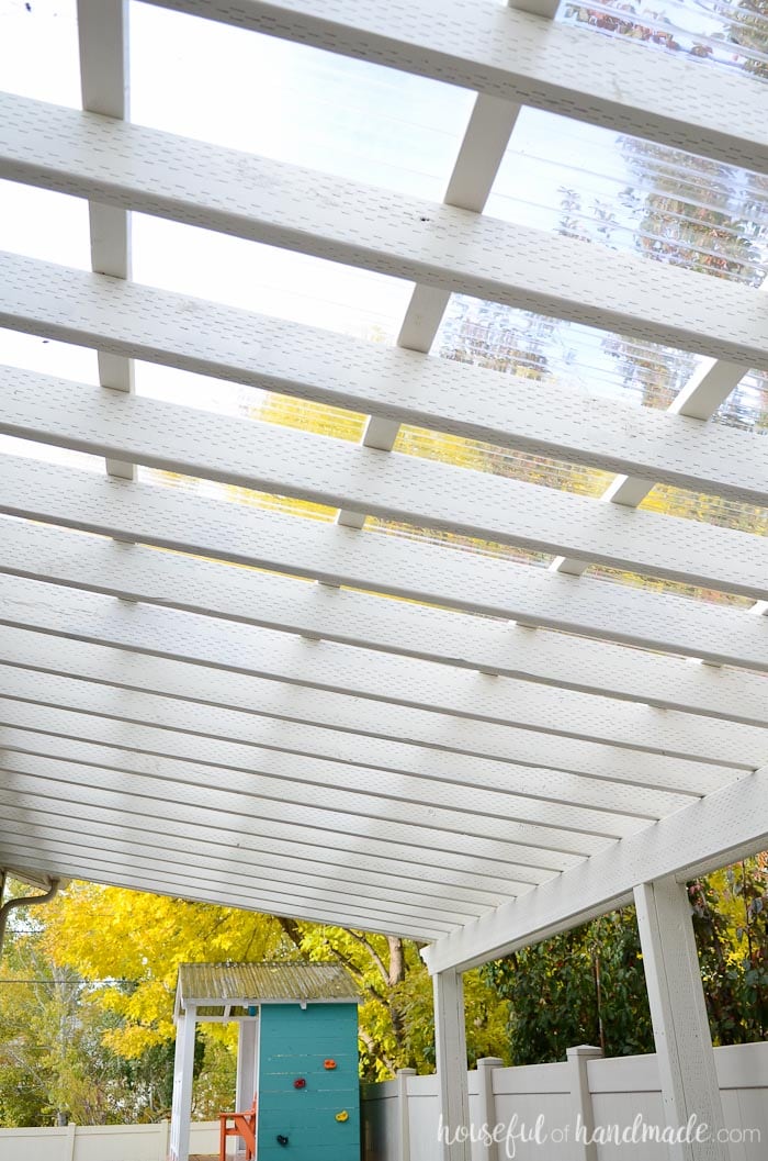 clear roof panels for pergola