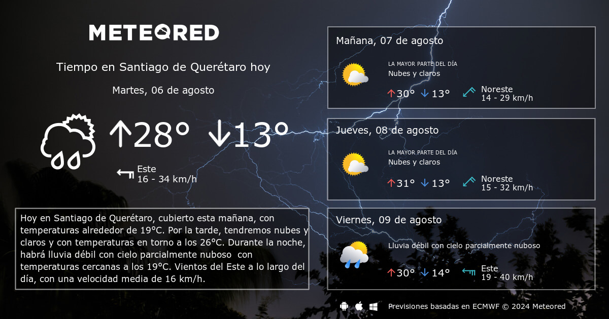 clima de 10 días para santiago de querétaro