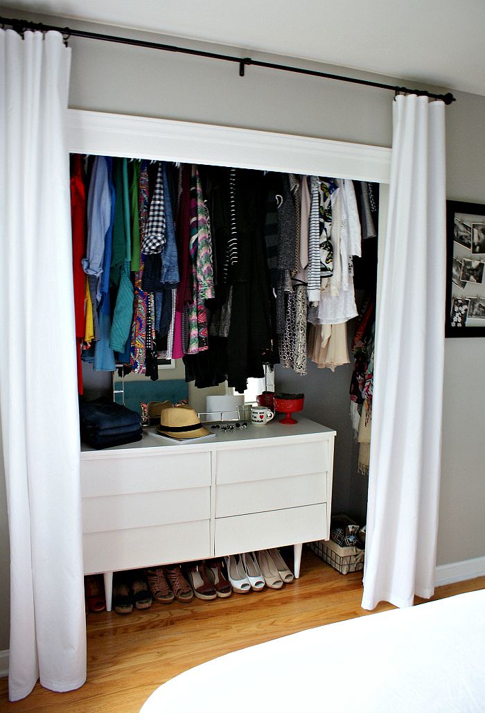 closet drape ideas