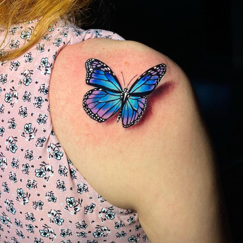 colorful butterfly tattoo