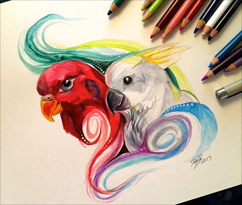 colorful drawings of animals