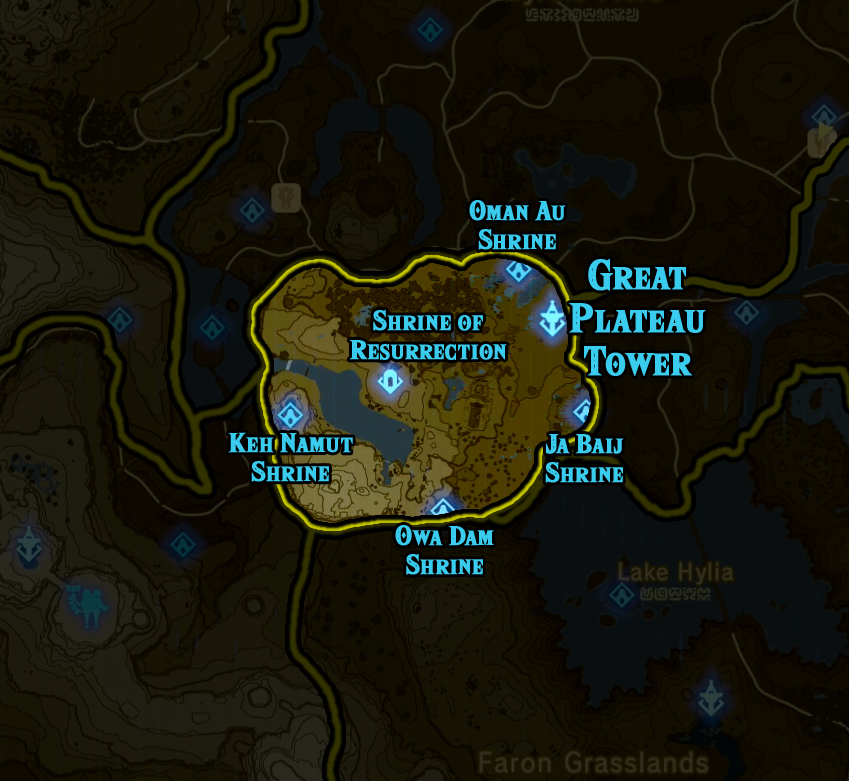 complete the four additional shrines on the great plateau