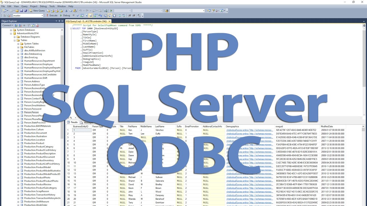 connect ms sql server with php