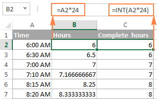 convert time to decimal hours excel