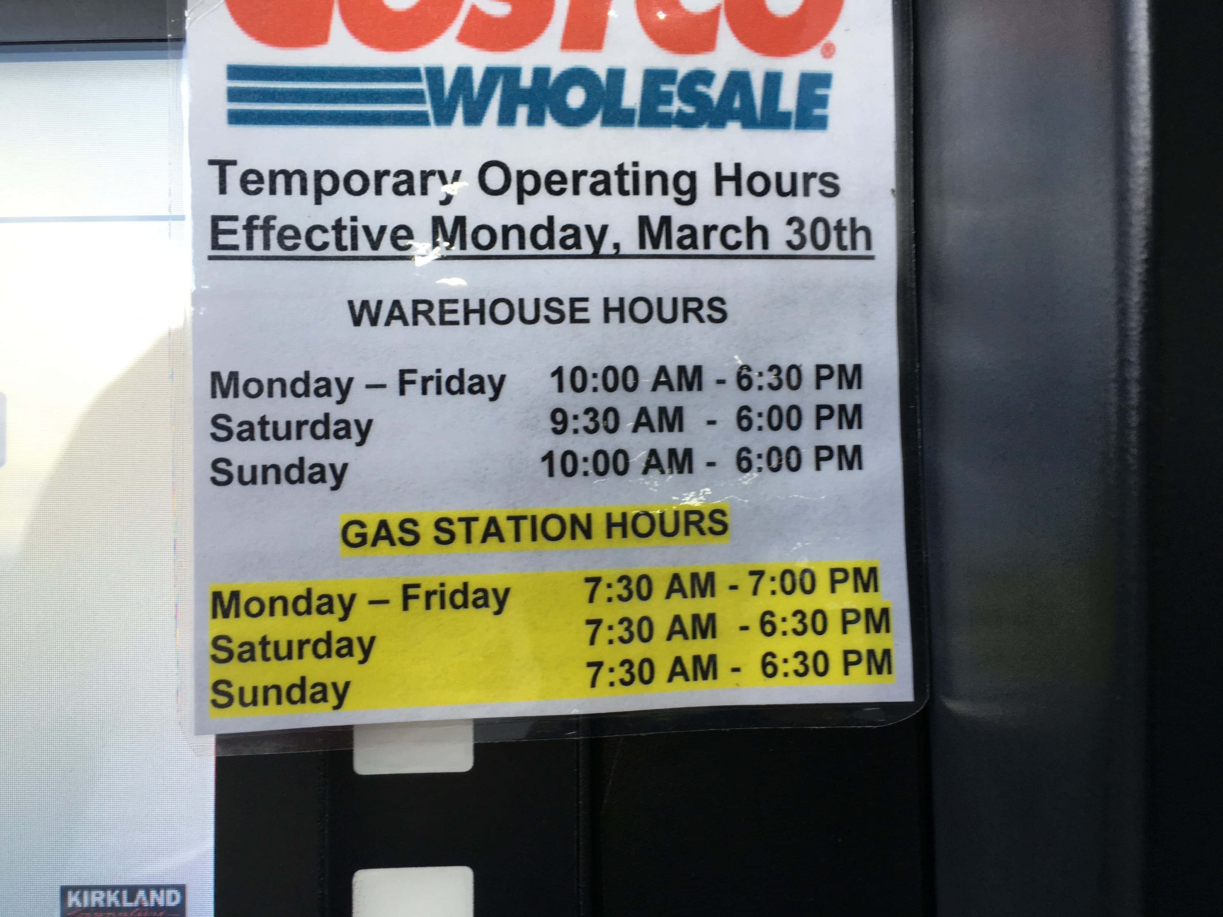 costco hours sunday