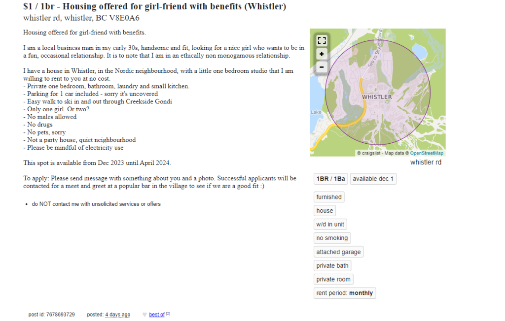 craigslist whistler