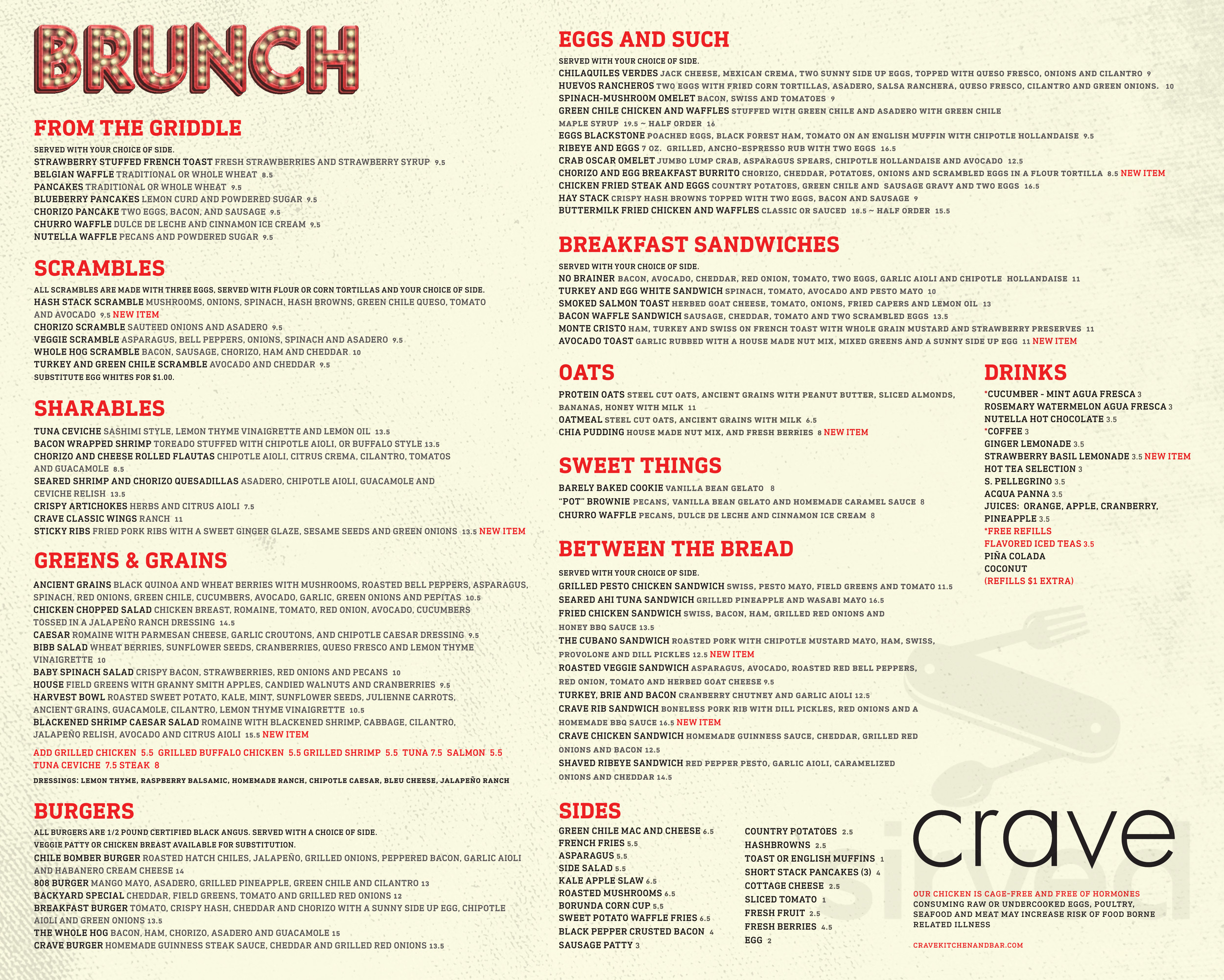 crave el paso tx menu