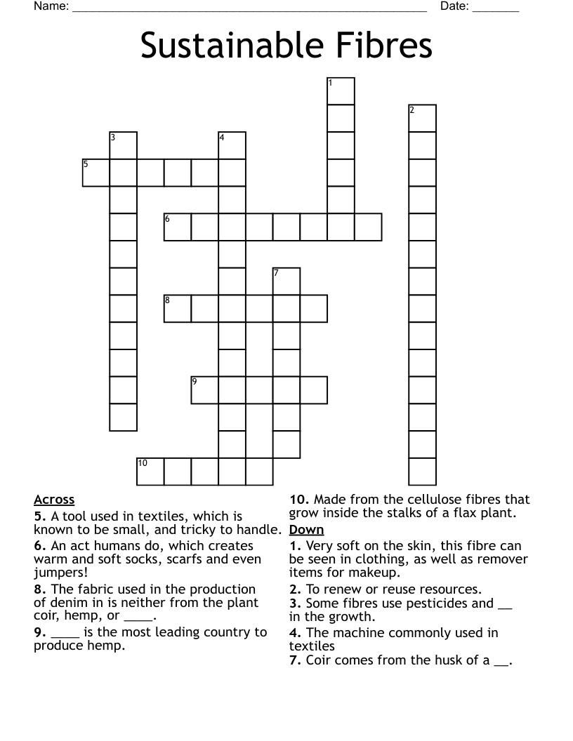 crossword clue fibre