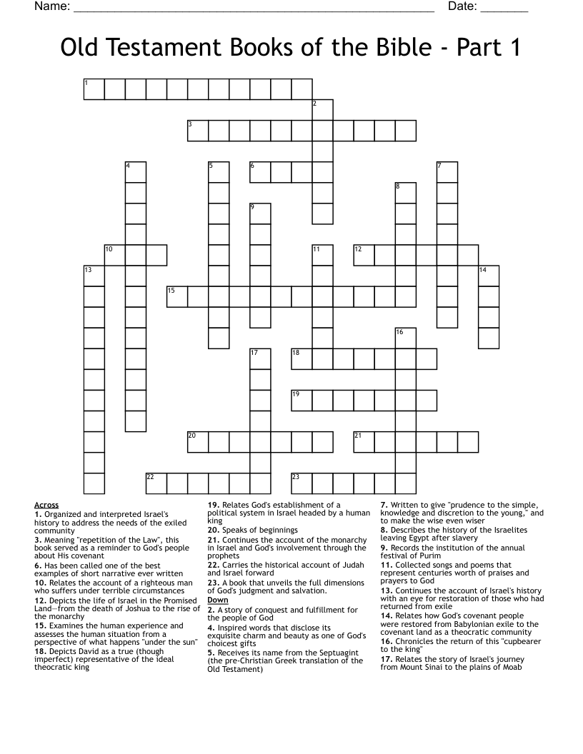 crossword old testament book