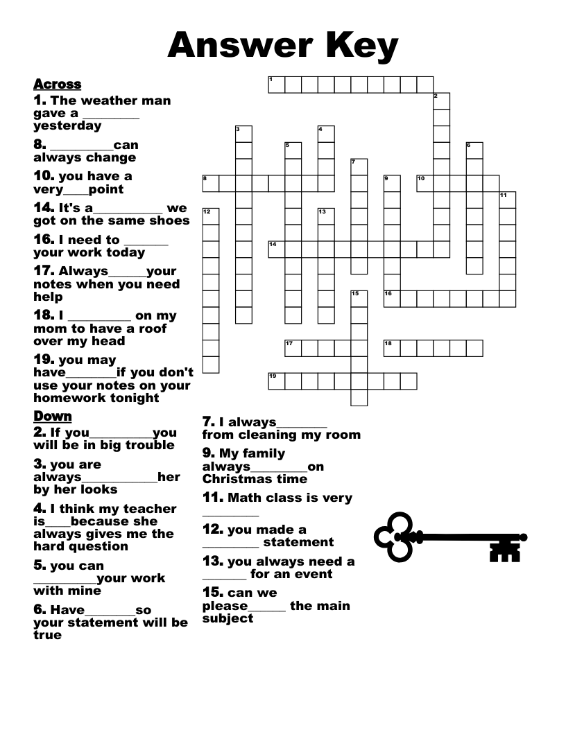 crossword puzzle clues answers