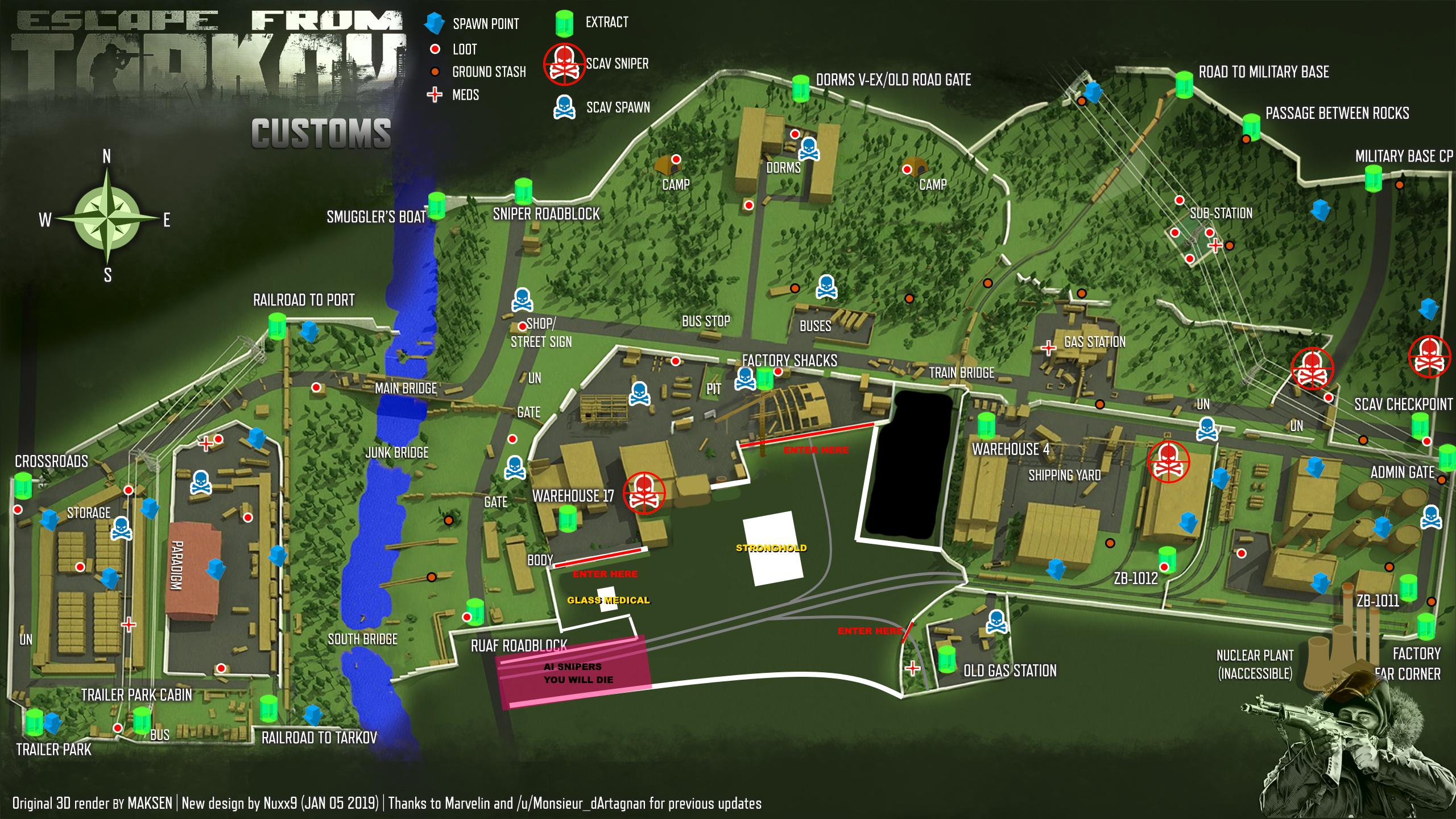 customs map escape from tarkov