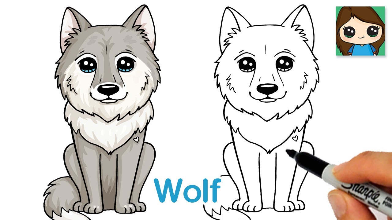 cute drawings of wolves