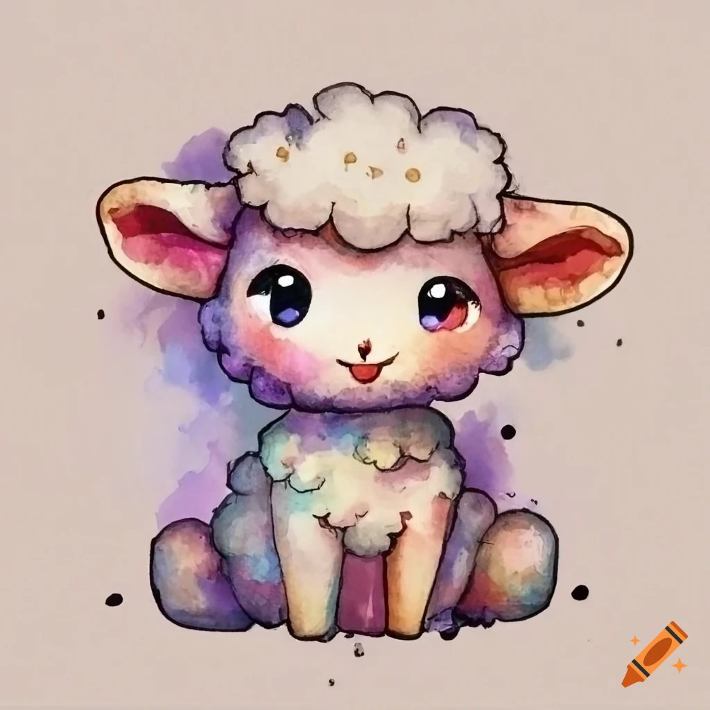 cute lamb drawing