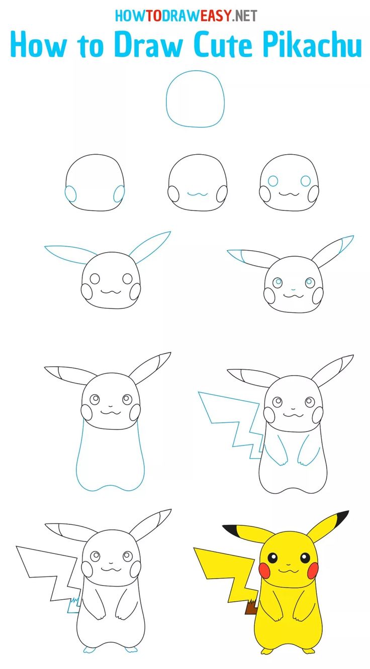 cute pikachu drawing easy