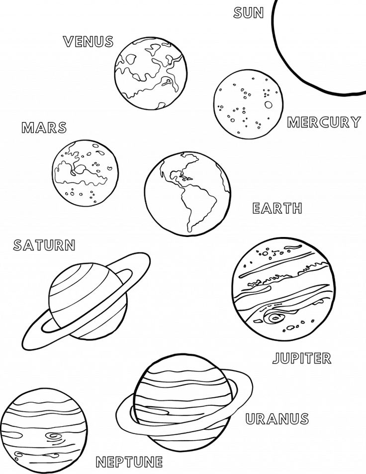 planets colouring pages