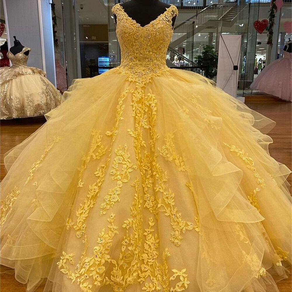 yellow ball gown