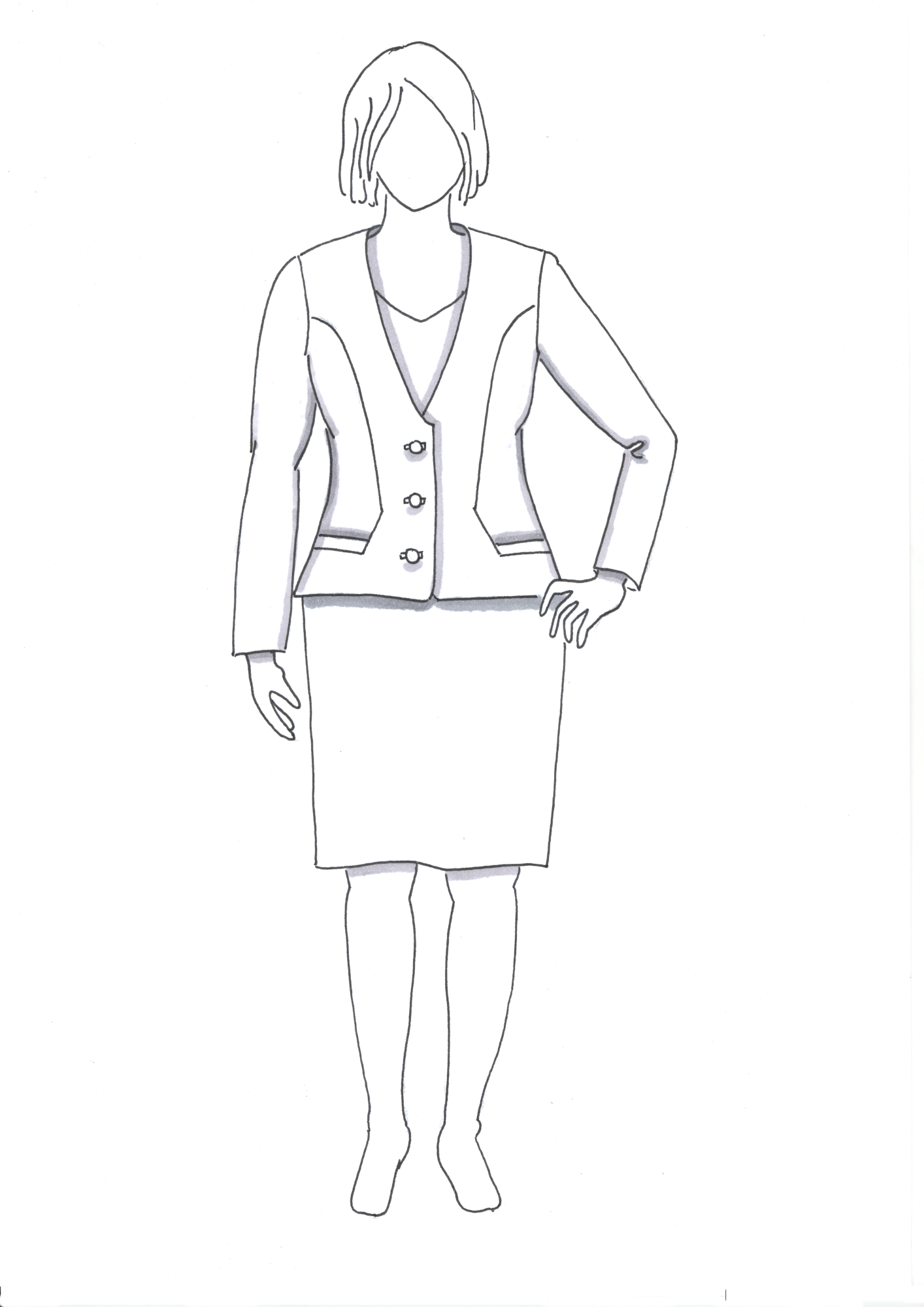 corporate attire sketch