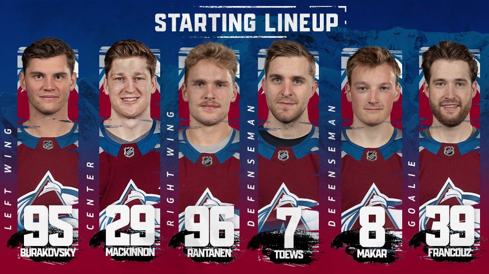 avalanche starting lineup