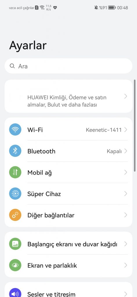 huawei kimliği bölge değiştirme