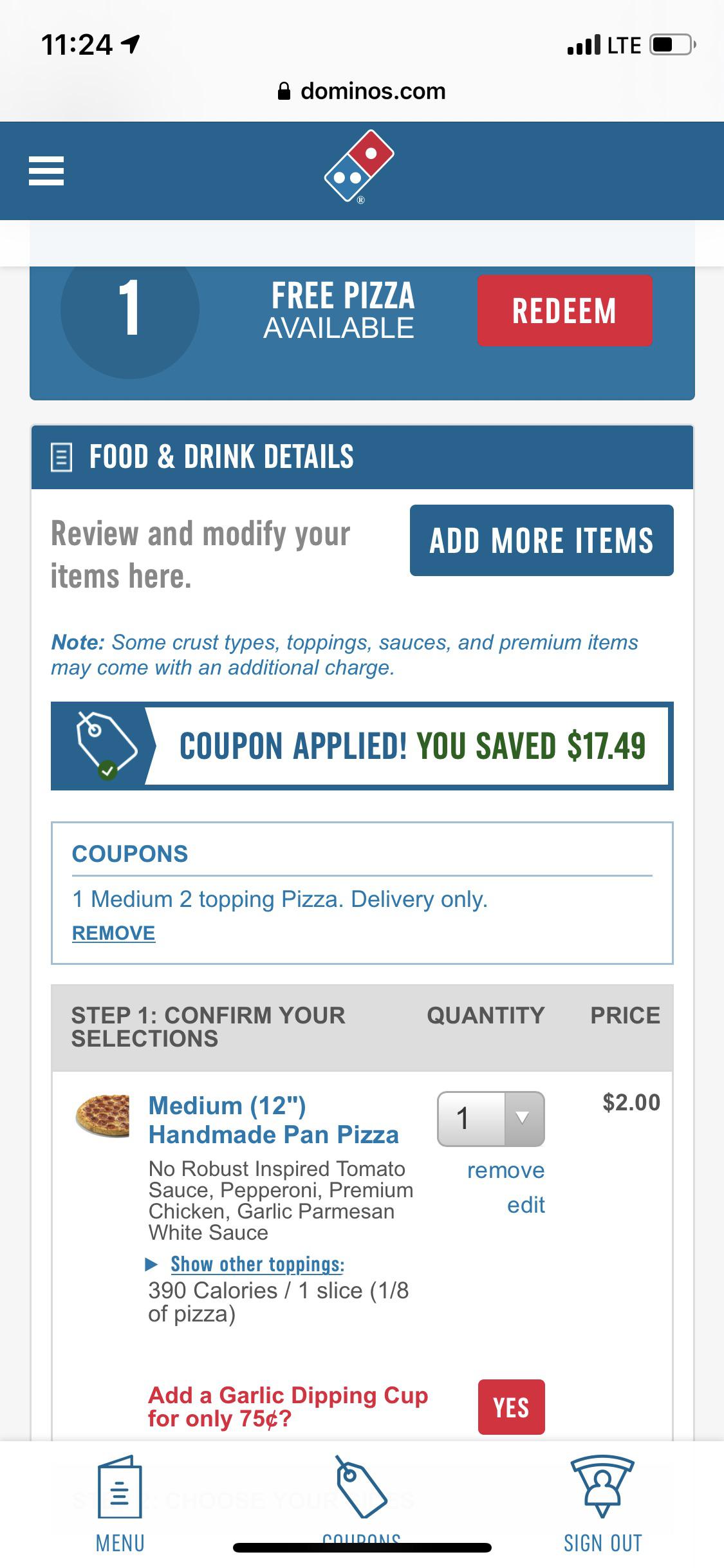 dominos pizza coupon codes
