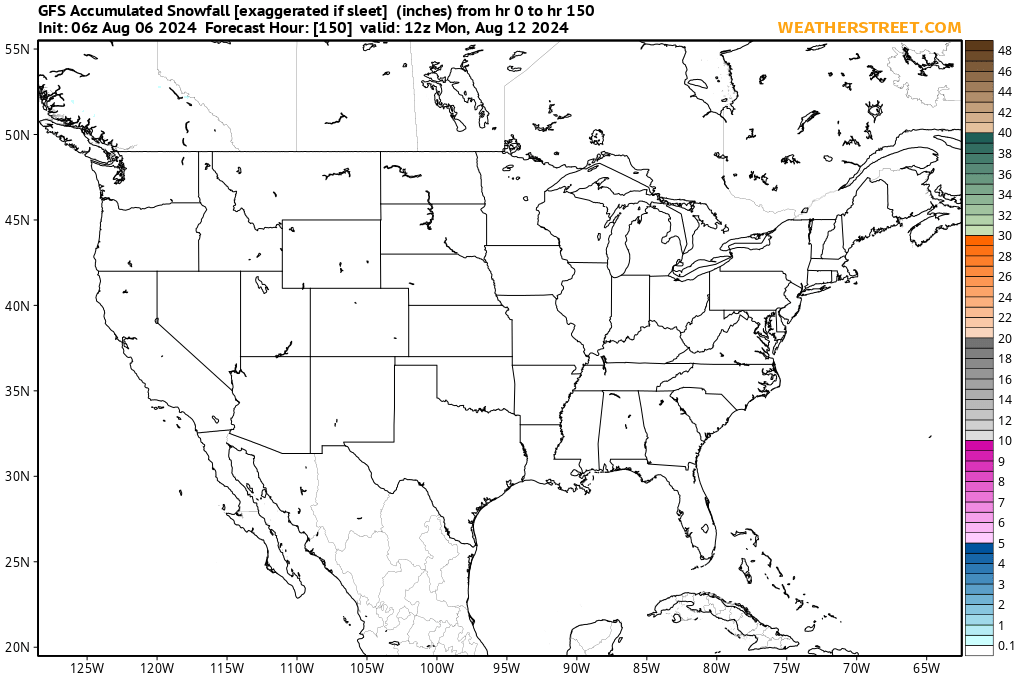 gfs total snowfall map