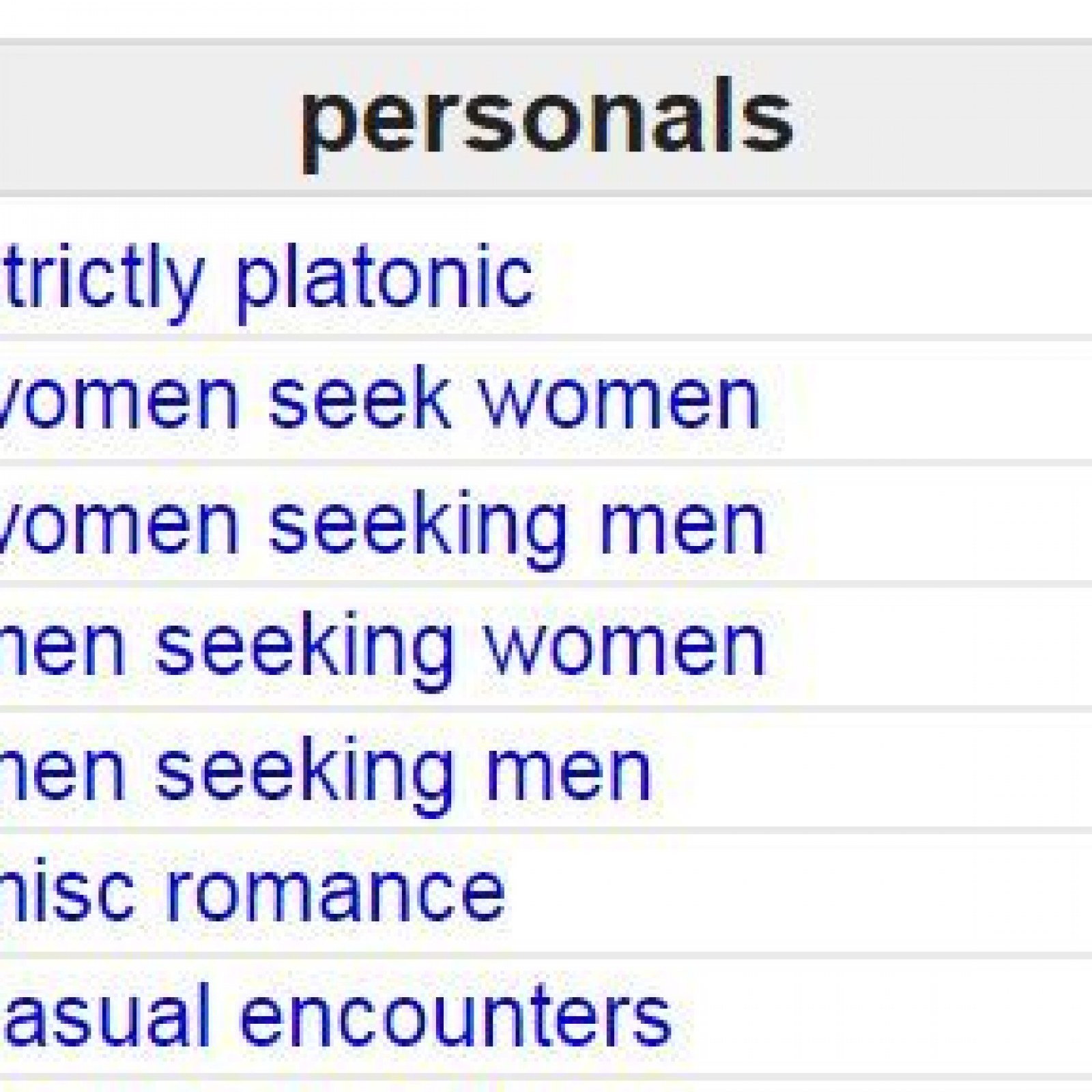 craig list personals