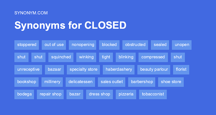 synonyms for closed