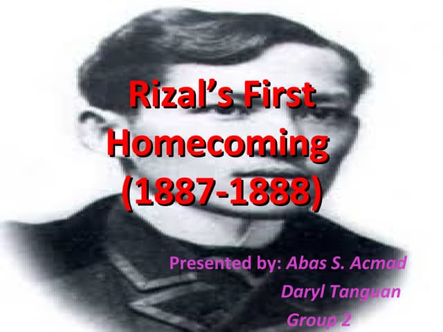 rizals homecoming