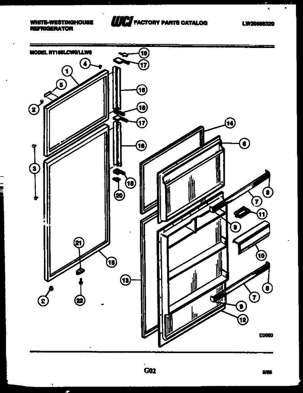 white westinghouse refrigerator parts