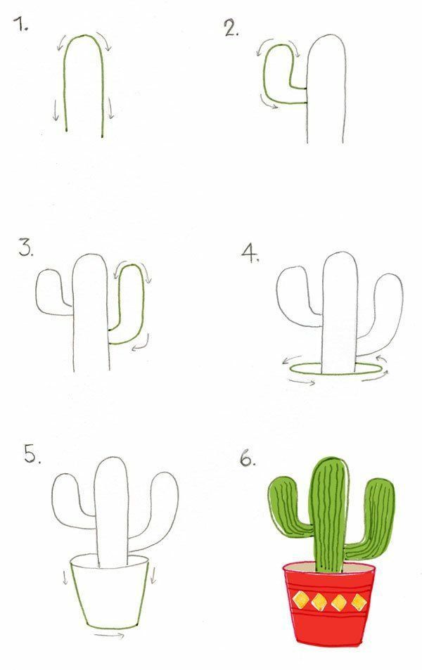 cactus dibujo facil
