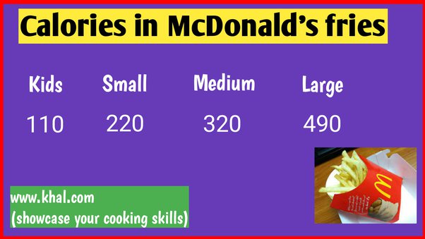 how many calories in a medium mcdonalds fries