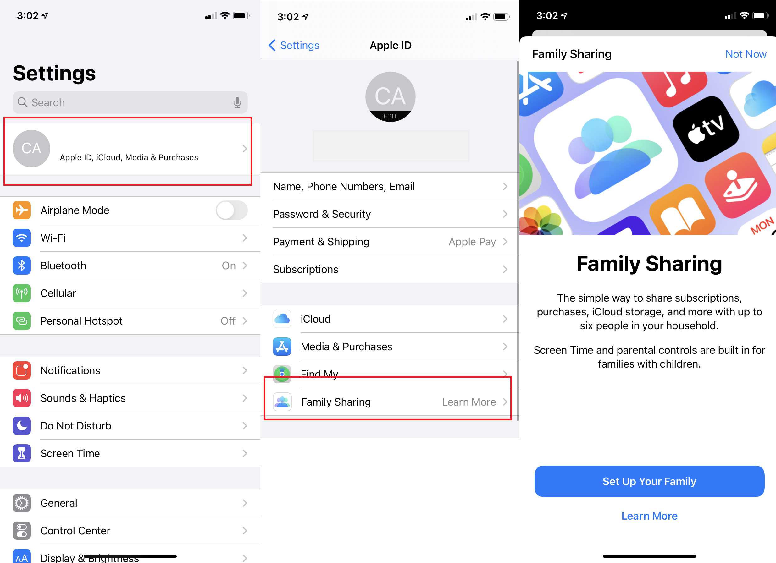 share icloud storage with family