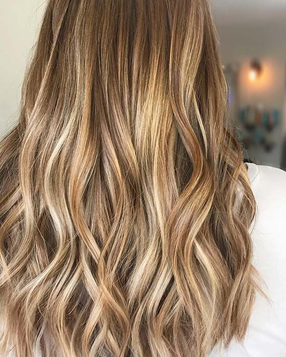 dark blonde hair caramel highlights