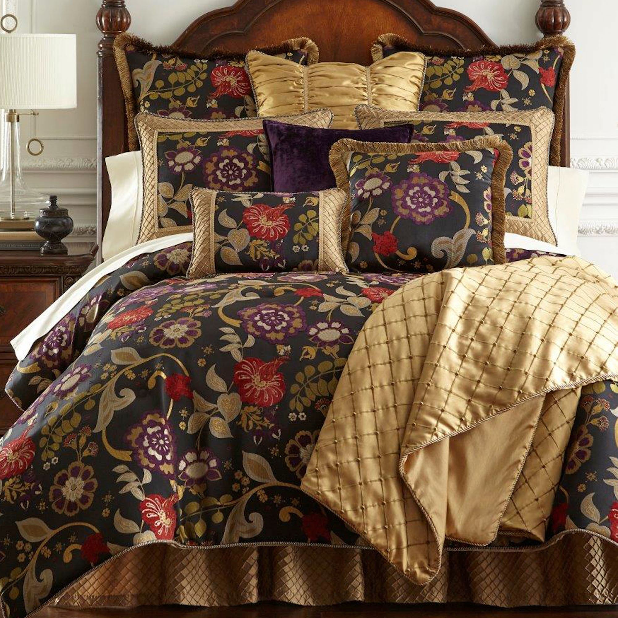 dark floral bedspread