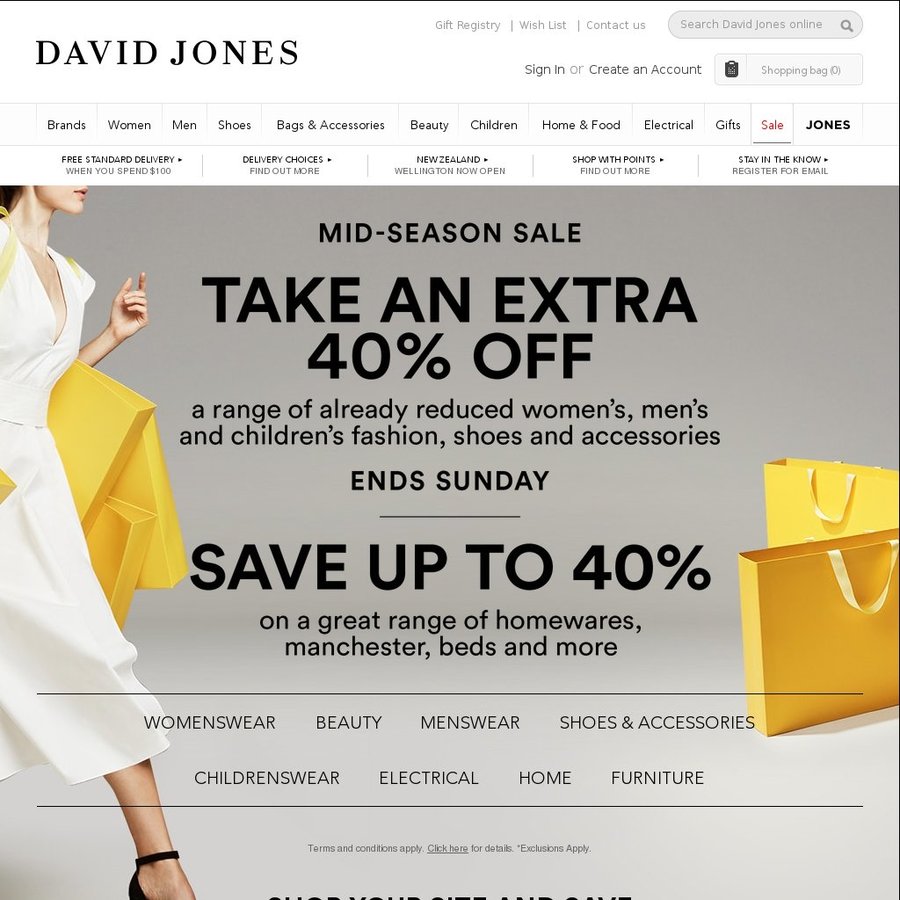 david jones mid season sale end date