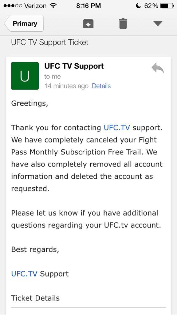 how cancel ufc fight pass