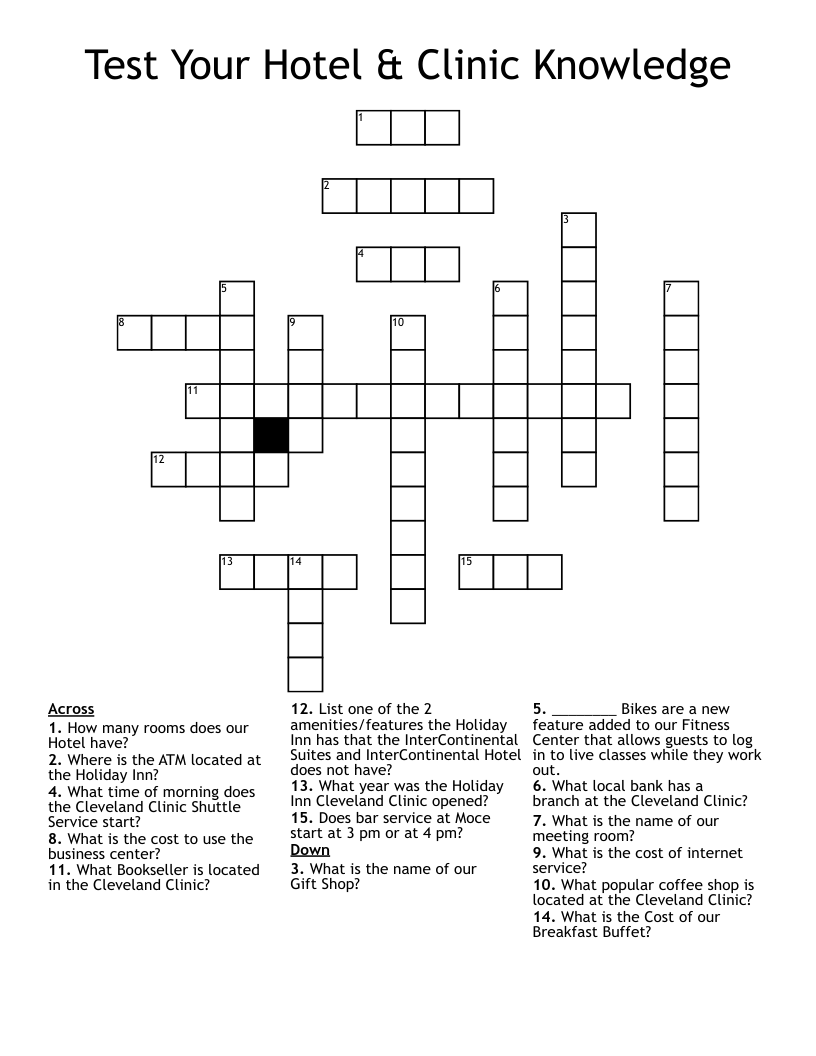 holiday inn competitor for short crossword