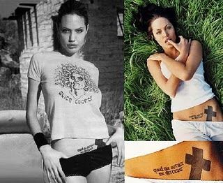 angelina jolie tattoo cross