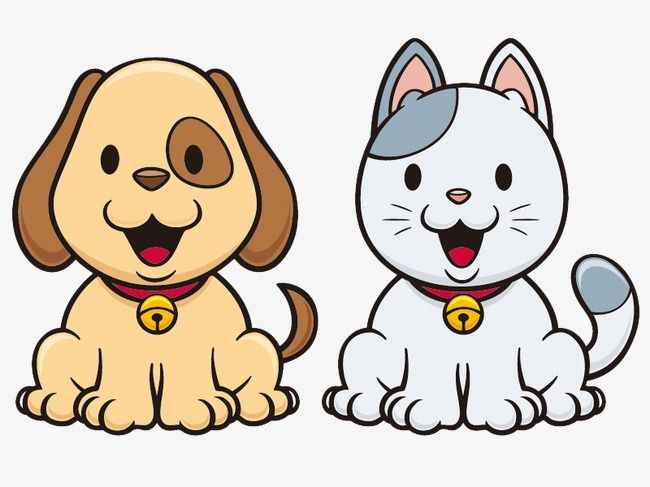 caricatura de un perro y un gato