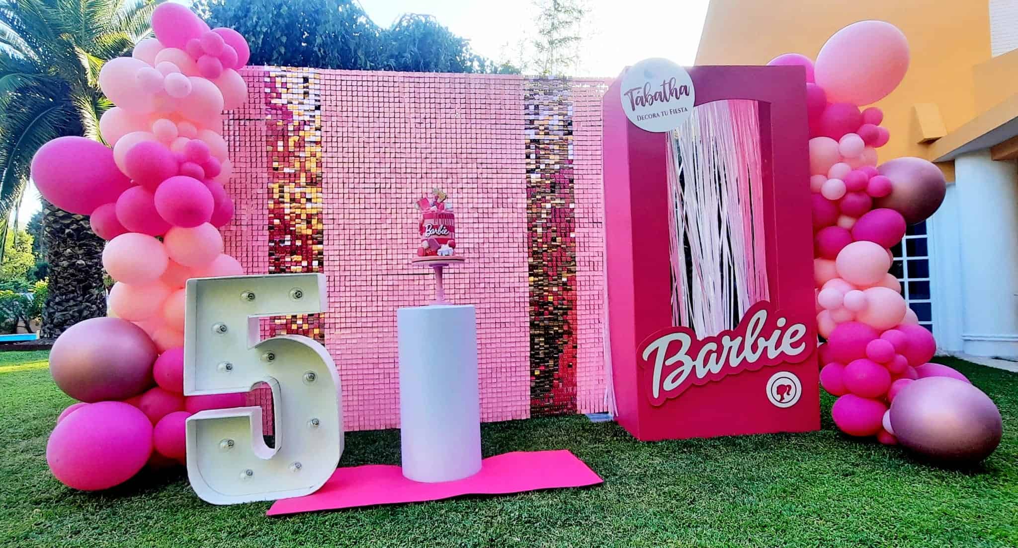 decoracion de barbie con globos