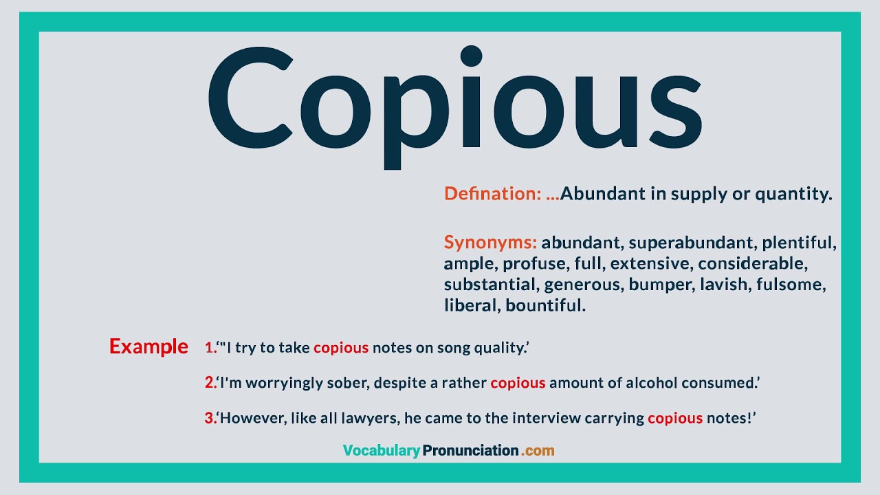 definition for copious