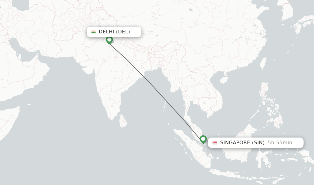 delhi to singapore flight time