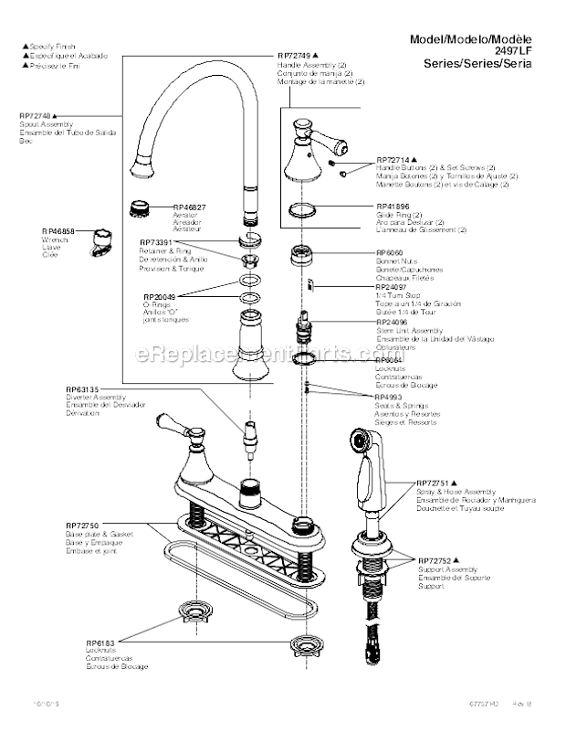 delta kitchen faucet parts