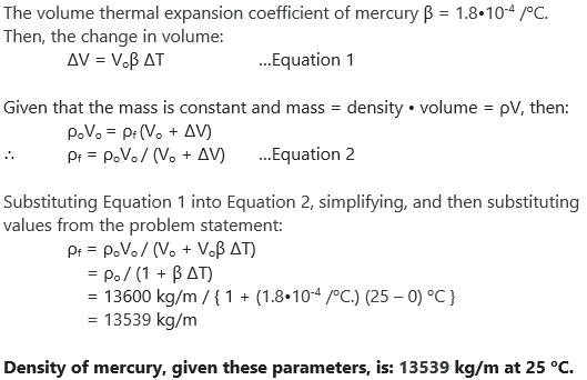 density of mercury kg m3